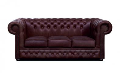 Zobrazit detail zboží: Pohovka Chesterfield Lord 3 kůže hnědá (Kožené sedací soupravy)