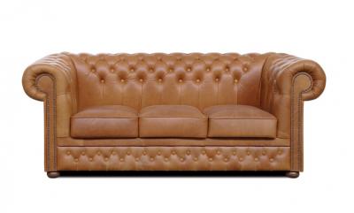 Zobrazit detail zboží: Pohovka Chesterfield Lord 3 kůže koňak (Kožené sedací soupravy)