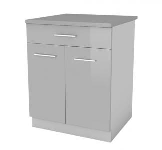 Zobrazit detail zboží: Kuchyňská skříňka Femme D60 2D1SZ šedý lesk (spodní skříňky)