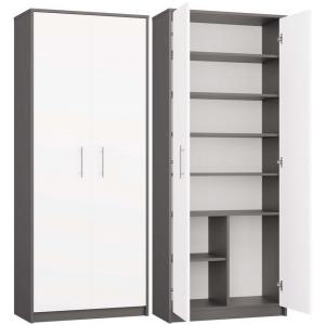 Zobrazit detail zboží: Kancelářská skříň Olina 2D antracit/bílá (2D)