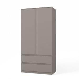 Zobrazit detail zboží: Šatní skříň Malvína 2S-90 šedá jíl (2D)