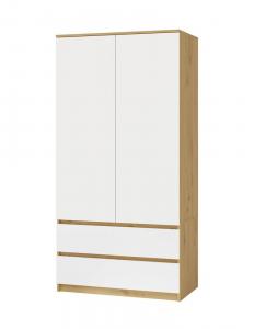 Zobrazit detail zboží: Šatní skříň Malvína 2S-90 dub artisan/bílá (2D)