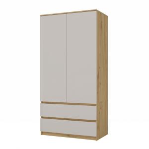 Zobrazit detail zboží: Šatní skříň Malvína 2S-90 dub artisan/kašmír (2D)