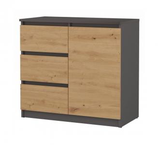 Zobrazit detail zboží: Komoda Malvína 1D3S antracit/dub artisan ()