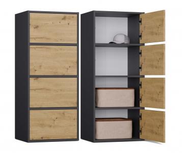 Zobrazit detail zboží: Komoda Almona 4D antracit/dub artisan ()
