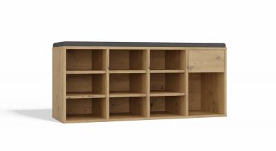Zobrazit detail zboží: Botník se sedákem Tazin dub artisan (botníky)