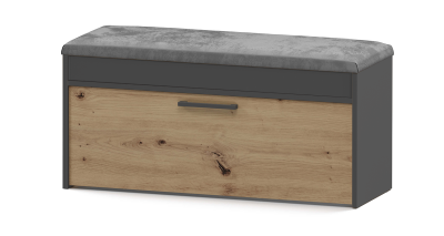 Zobrazit detail zboží: Botník se sedákem Pargas antracit/dub artisan (botníky)