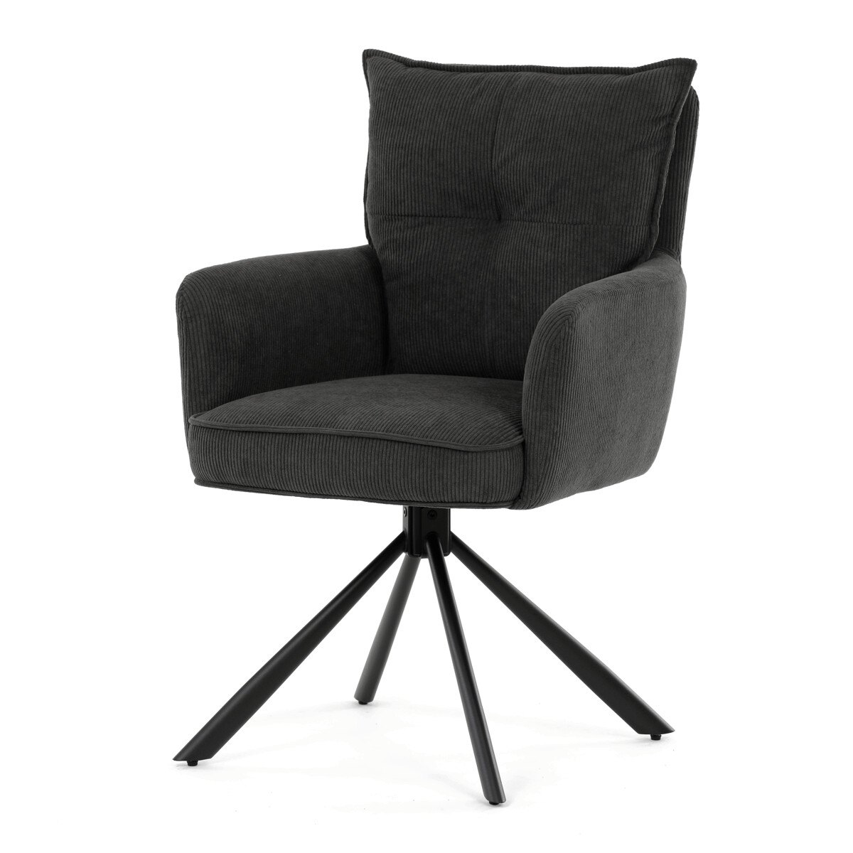 Zobrazit detail zboží: Jídelní židle otočná 180°, šedá, manšestrová látka, HC-X1128 GREY2 (Jídelní židle čalouněné)