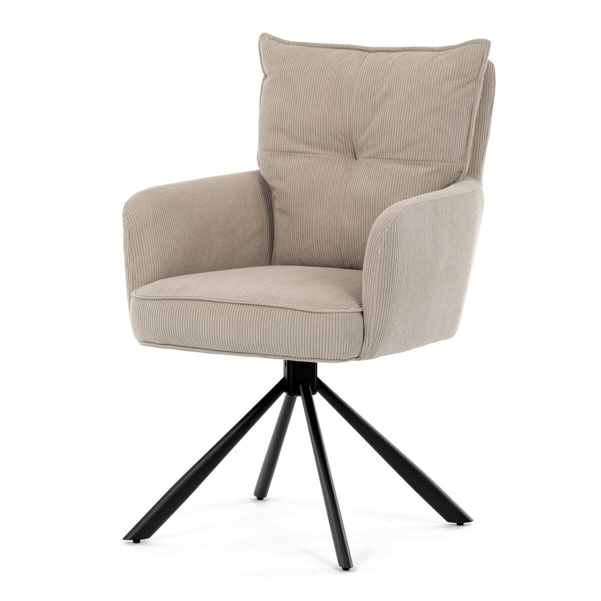 Zobrazit detail zboží: Jídelní židle otočná 180°, béžová, manšestrová látka, HC-X1128 LAN2 (Jídelní židle čalouněné)