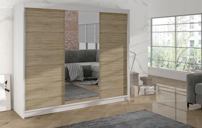 Zobrazit detail zboží: Skříň Debora I 200 - bílá/dub sonoma (s posuvnými dveřmi)