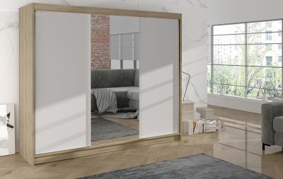 Zobrazit detail zboží: Skříň Debora I 200 - dub sonoma/bílá (s posuvnými dveřmi)