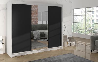 Zobrazit detail zboží: Skříň Debora I 200 - bílá/černá (s posuvnými dveřmi)