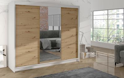 Zobrazit detail zboží: Skříň Debora I 200 - bílá/dub artisan (s posuvnými dveřmi)