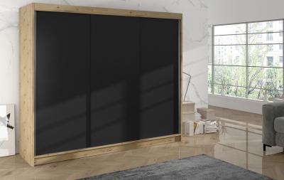 Zobrazit detail zboží: Skříň Debora II 200 - dub artisan/černá ()