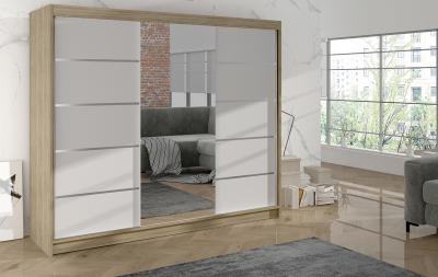 Zobrazit detail zboží: Skříň Debora VI 200 - dub sonoma/bílá (s posuvnými dveřmi)