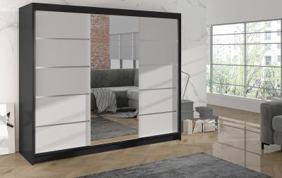 Zobrazit detail zboží: Skříň Debora VI 200 - černá/bílá (s posuvnými dveřmi)