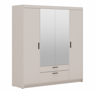 Zobrazit detail zboží: Skříň Enja 4D2S se zrcadlem písková béžová (4D)