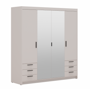 Zobrazit detail zboží: Skříň Enja 4D6S se zrcadlem písková béžová (4D)