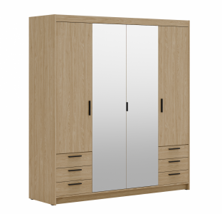 Zobrazit detail zboží: Skříň Enja 4D6S se zrcadlem dub olejovaný (4D)