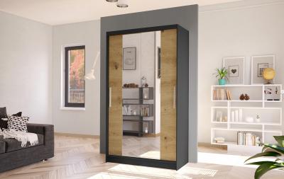 Zobrazit detail zboží: Skříň Kosta II 100 - černá/dub artisan (2D)