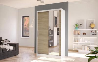 Zobrazit detail zboží: Skříň Kosta VI 100 - bílá/dub sonoma (2D)