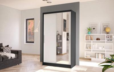 Zobrazit detail zboží: Skříň Kosta VI 100 - černá/bílá (2D)