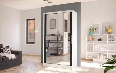 Zobrazit detail zboží: Skříň Kosta VII 100 - bílá/černá (2D)