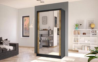 Zobrazit detail zboží: Skříň Kosta VII 100 - černá/dub artisan (2D)