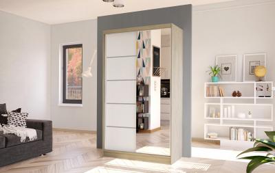 Zobrazit detail zboží: Skříň Diem III 100 - dub sonoma/bílá (s posuvnými dveřmi)