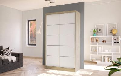 Zobrazit detail zboží: Skříň Diem IV 100 - dub sonoma/bílá (s posuvnými dveřmi)