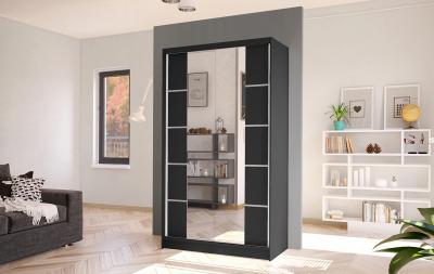 Zobrazit detail zboží: Skříň Diem V 100 - černá (s posuvnými dveřmi)