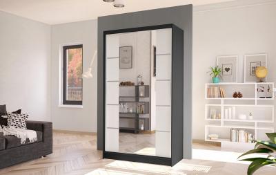 Zobrazit detail zboží: Skříň Diem V 100 - černá/bílá (s posuvnými dveřmi)