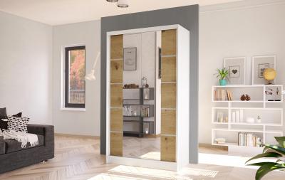 Zobrazit detail zboží: Skříň Diem V 100 - bílá/dub artisan (s posuvnými dveřmi)