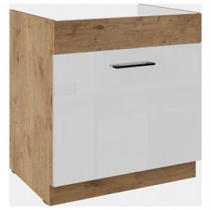 Zobrazit detail zboží: Kuchyňská skříňka Vega 80 ZL 1S dub lancelot/bílý lesk (dub lancelot/bílý lesk)
