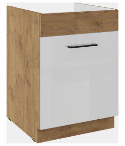 Zobrazit detail zboží: Kuchyňská skříňka Vega 60 ZL 1S dub lancelot/bílý lesk (dub lancelot/bílý lesk)
