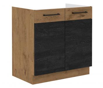 Zobrazit detail zboží: Kuchyňská skříňka Vega 80 ZL 2F dub lancelot/dark wood (dub lancelot/dark wood )