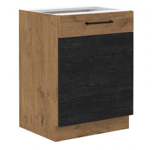 Zobrazit detail zboží: Kuchyňská skříňka Vega 60 D 1F dub lancelot/dark wood (dub lancelot/dark wood )