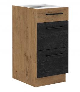 Zobrazit detail zboží: Kuchyňská skříňka Vega 40 D 3S dub lancelot/dark wood (dub lancelot/dark wood )