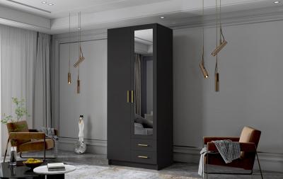 Zobrazit detail zboží: Skříň Arya II 80 - černá/zlaté úchytky ()