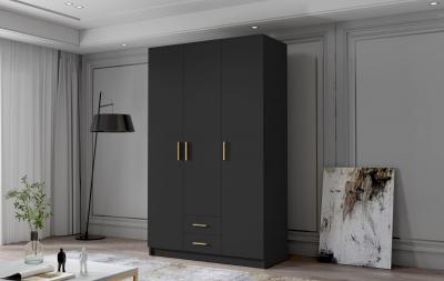 Zobrazit detail zboží: Skříň Arya I 120 - černá/zlaté úchytky ()