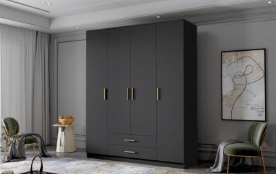 Zobrazit detail zboží: Skříň Arya I 160 - černá/zlaté úchytky ()