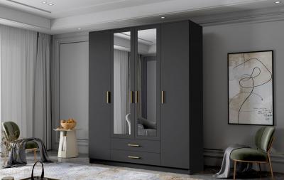 Zobrazit detail zboží: Skříň Arya II 160 - černá/zlaté úchytky ()