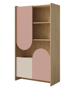 Zobrazit detail zboží: Knihovna Leya R7 dub cremona/macadamia/pudrová růžová (Leya)