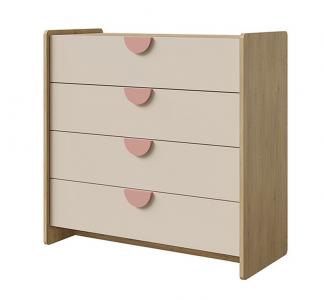 Zobrazit detail zboží: Komoda Leya R10 dub cremona/macadamia/pudrová růžová (Leya)