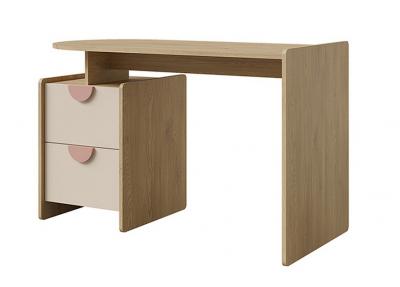 Zobrazit detail zboží: Psací stůl Leya R12 L/P dub cremona/macadamia/pudrová růžová (Leya)