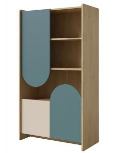 Zobrazit detail zboží: Knihovna Leya R7 dub cremona/macadamia/mořská modrá (Leya)