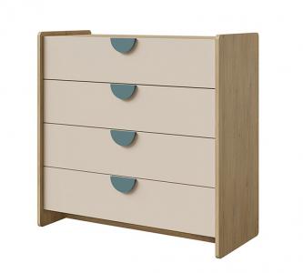 Zobrazit detail zboží: Komoda Leya R10 dub cremona/macadamia/mořská modrá (Leya)