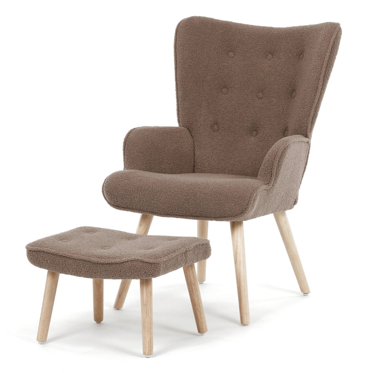 Zobrazit detail zboží: Relaxační křeslo, hnědá, látka bouclé, AK-319 BR2 (Křesla a podnožky)