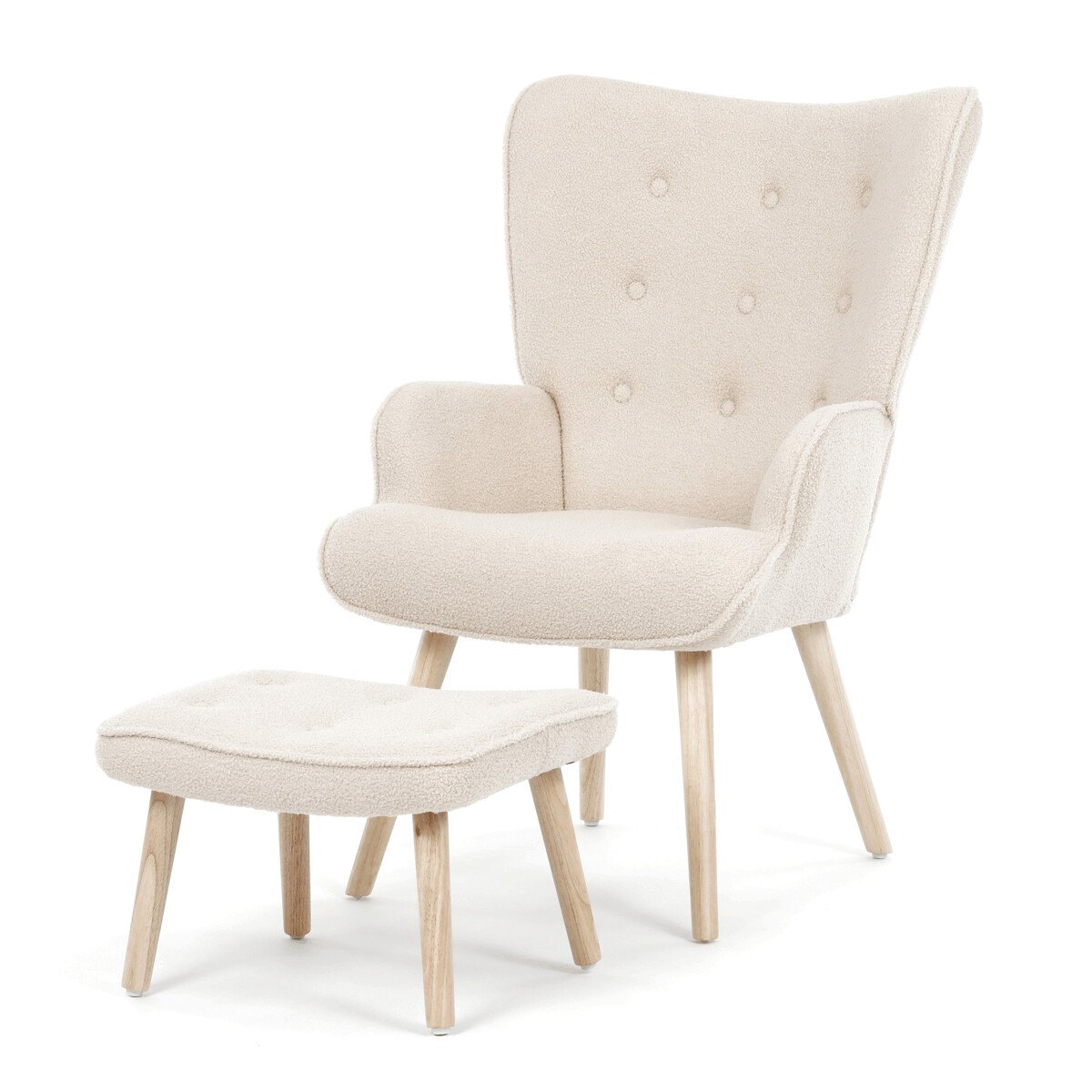 Zobrazit detail zboží: Relaxační křeslo, krémová, látka bouclé, AK-319 CRM2 (Křesla a podnožky)