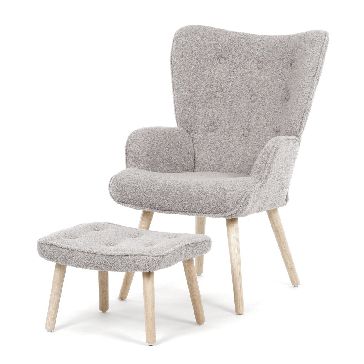 Zobrazit detail zboží: Relaxační křeslo, šedá, látka bouclé, AK-319 GREY2 (Křesla a podnožky)
